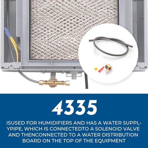 4335 Feed Tube with Sleeve for Aprilaire Humidifiers 400, 400A, 400M, 500, 500A, 500M, 600, 600A 600M,Includes #4004 in-Line Strainer #4231 Yellow...