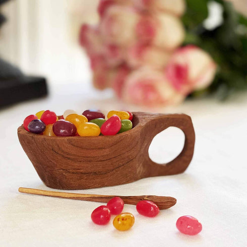 Reclaimed Olive Wood Salt and Spice Pot with Spoon - Kenya...