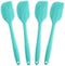 Silicone Spatula 4-piece Set, Heat-Resistant Non-stick Rubber Spatulas with Stainless Steel Core, Light Blue...