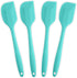 Silicone Spatula 4-piece Set, Heat-Resistant Non-stick Rubber Spatulas with Stainless Steel Core, Light Blue...