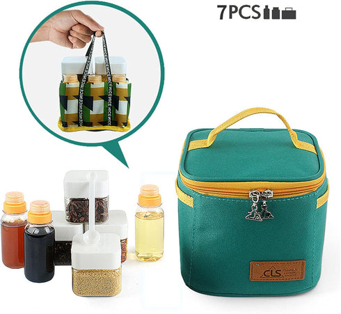 7 Pcs PET Plastic Spice Jars Moisture Proof Condiment Container with Lid - Camping Picnic Outdoor Kitchen Spice Shaker Seasoning Organizer Bottle ...