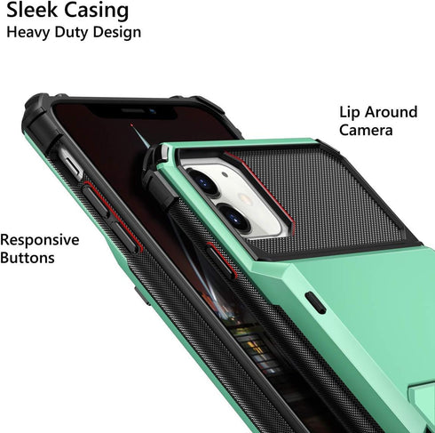 Vofolen Case for iPhone 11 Case Wallet 4-Card Holder ID Slot Flip Door Hidden Pocket Anti-Scratch Dual Layer Hybrid TPU Bumper Armor Protective Ha...