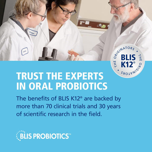 BLIS Probiotics ThroatHealth Oral Probiotics k12 2.5 Billion Cfu, Throat Immunity Support & Oral Health for Adults & Kids, Sugar-Free Lozenges (30...