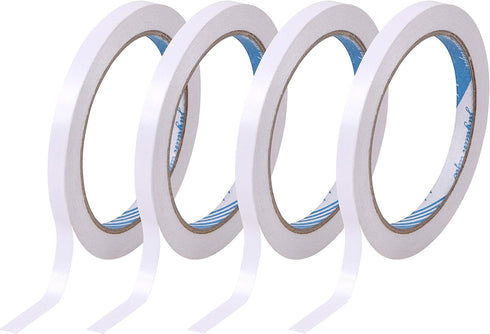 CABAX 4 Rolls Double-Sided Tape Adhesive Sticky Tapes for Scrapbooking, Photos, Invitation Cards, Paper, DIY Crafts and Office School Stationery S...