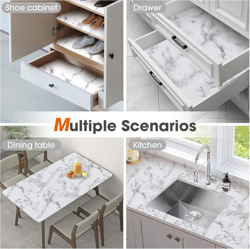 Shelf and Drawer Liner for Kitchen Cabinet Non Adhesive Fridge Liner Washable Reusable Easy to Clean Strong Grip Liner for Cabinets, Dresser, Cupb...