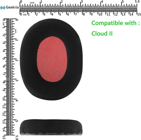 Geekria Comfort Velour Replacement Ear Pads for HyperX Cloud III Cloud 3 Cloud II Gaming Cloud Flight Cloud Flight S Cloud Stinger Cloud Alpha Alp...