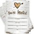 Printed Party Fill-in Invitations and Envelopes, Rustic Birch, Set of 25...