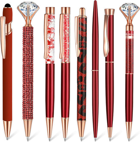 8 Pcs Ballpoint Pen for Women Pretty Cute Fancy Black Ink Pens for Journaling Liquid Sand Glitter Pen Bridal Shower Gifts for Wedding Women Office...