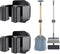 Upgraded Magnetic Broom and Mop Holder Wall Mount, Space-Saving Heavy Duty No Drill Over the Door Broom Gripper RV Camper Wall Organizer,Black,2 P...