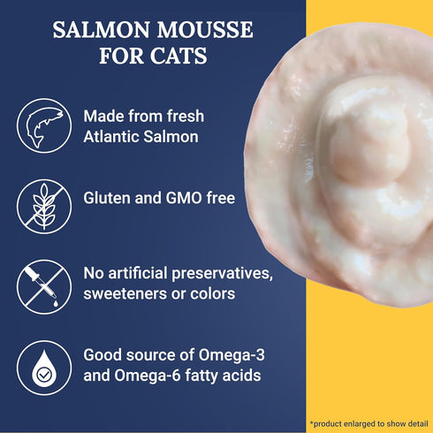 Ernie Els Premium Salmon Mousse Topper for Cat Food - Omega-Rich, Grain-Free Cat Treat (Pack of 2)...