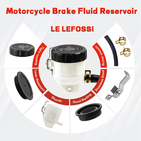 Universal Motorcycle Front Brake Master Cylinder Brake Pump Tank Oil Cup Fluid Bottle Reservoir Aftermarket Part compatible with/for Kawasaki NINJ...
