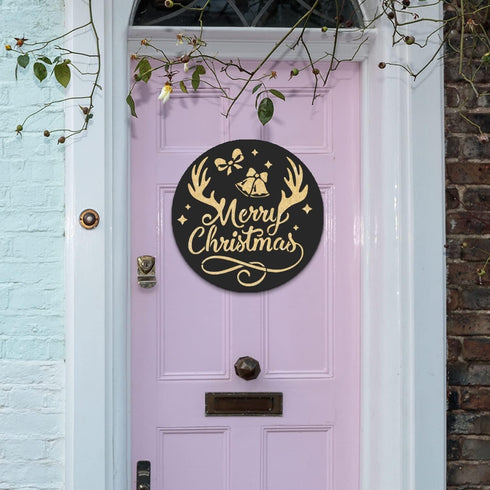12 Pcs Christmas Stencils, 12'' Round Large Christmas Stencils for Painting on Wood Sign Front Door Hanger Xmas Home Decor...