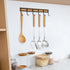 Kitchen Utensil Rack, Wall Hooks Rack Kitchen Rail, Wall Mounted Accessory Hanger with 6 Hooks for Kitchen Bathroom Bedroom, Pack of 2...