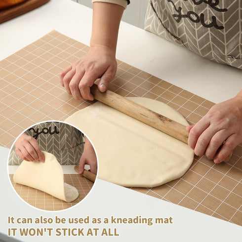 Silicone Baking Mat Roll 16IN*5FT Free Cutting, Non-Slip Pastry Mat, Non-Stick Reusable Air Fryer Liner, Oven Liners, Counter Mat, Freeze Dryer Ma...