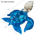 Garden Deco Glow in The Dark Blue Sea Turtle Hand Blown Art Glass Figurine Ornament Sculpture...