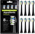 AquaSonic Proflex Replacement Brush Heads | for Whiter Teeth & Gum Care | Compatible with Many AquaSonic Toothbrush Handles (8 Pack Black)...