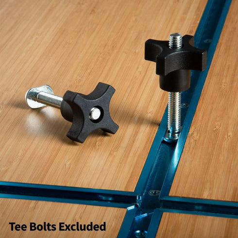 POWERTEC 5/16"-18 4 Point Knobs 5 Pack, Clamping Knobs with Steel Insert for T Track Bolts, Thumb Screw Threaded Knobs for T Track Accessories, Fe...