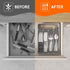 Lifewit Silverware Drawer Organizer Tray, Plastic Cutlery Storage for Kitchen Drawer, Flatware and Utensil Holder Divider for Spoons Forks Knives ...