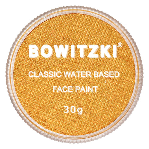 Bowitzki 30g Professional Face Paint Body Paint Water Based Face painting Makeup Safe for Kids and Adults Split Cake Single Color (Metallic Golden...