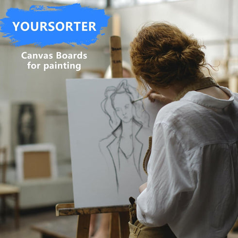 Canvas Boards 4 Pack, 8x10inch Blank Canvases for Painting, Gesso Primed Acid-Free 100% Cotton Painting Canvas Panels for Acrylic Oil Tempera Wate...