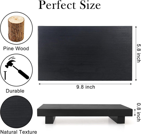 Black Bathroom Counter Tray Decor Farmhouse Wood Risers Kitchen Soap Sink Tray for Countertop Decorative Vanity Tray Soap Dispenser Holder Wooden ...
