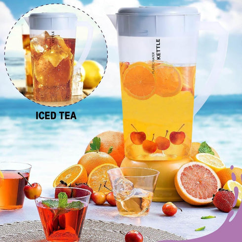 3 Litre/0.79 Gallon Plastic Pitcher with LidBPA-FREE Eco-Friendly juice containers with lids Water Jug for Hot/Cold Juice Beverage Ice Tea Kettle ...