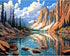 Nature Landscape paint by numbers for adults canvas paint by numbers from photo,Beginner with Brushes & Acrylic Pigment-Tranquil Mountain(without ...