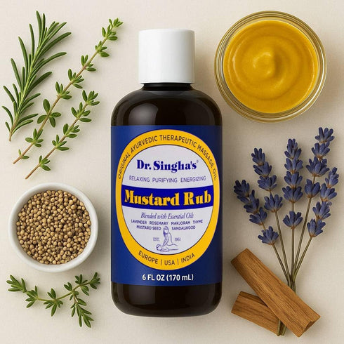 Dr. Singha's Mustard Rub, Original Ayurvedic Relaxing, Purifying, and Energizing Massage Oil - Made in USA, 6 oz...