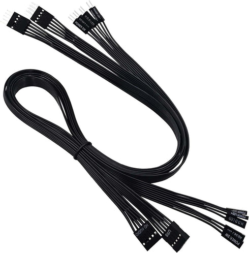 COMeap Front Panel Connector, Motherboard Extension Cable Set with Front Panel Extension Plug POWE LED+/-, HDD LED, Power SW, Reset SW,HD Audio,Fr...