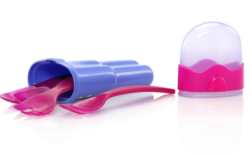 Nuby 9-Piece Fork and Spoon Travel Set, Colors May Vary...