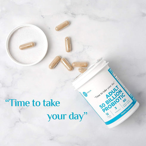 60 Servings Adult 50 Billion CFU 12 Probiotic with 3 Prebiotics Plus Zinc, Acidophilus Probiotic, Natural, Digestive Health, Immune Support, 60 En...