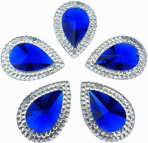 18x25mm 50pcs Loose Beads Drop Shape Rhinestones with Silver Edge Gems Stones and Crystals Wedding Decoration Sew-On for Stick-On Dance Costumes S...