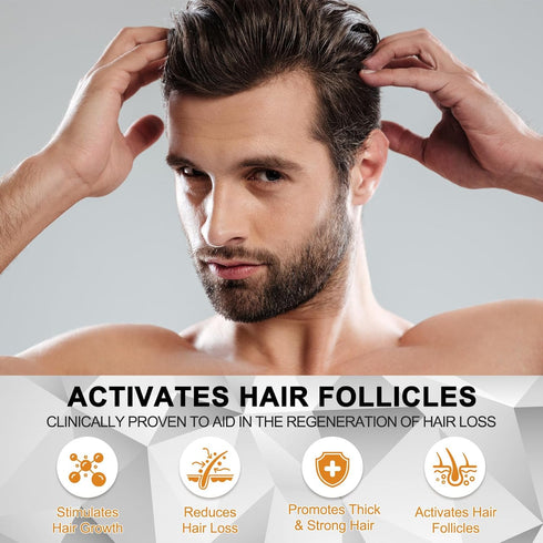 5% Minoxidil for Men Women, Minoxidil for Beard and Hair, Hair Growth Serum Infused Biotin for Thinning Hair and Hair Loss, Topical Solution - 1 M...
