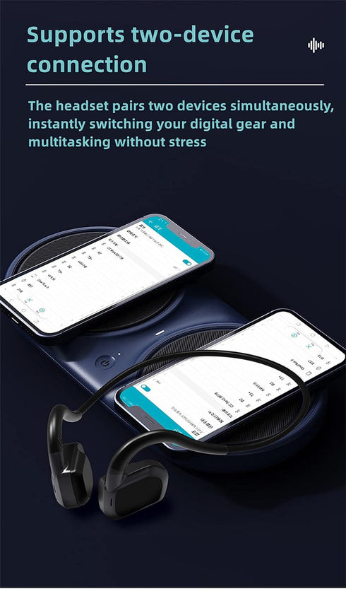 Bone Conduction Wireless Bluetooth Headset IPX8 Waterproof Swimming Headset Outdoor Fitness 32GB Memory MP3 Player (Grey)...