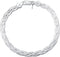 Amberta Women's 925 Sterling Silver Braided Herringbone Chain Bracelet (Length 7.5 inch)...