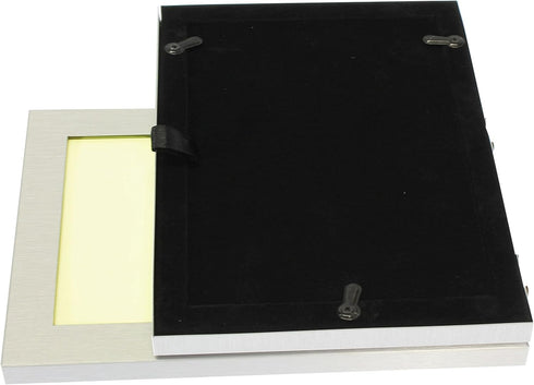 Brushed Aluminium Satin Silver Colour Twin 2 Picture Double Folding Photo Frame Gift - Takes 2 Standard 6 x 4 inch photographs (1 Landscape and 1 ...