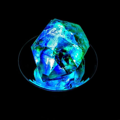 4" LED Rotating Display Base for Crystals Glass Art, Colorful Light Rotating Crystal Display Base Stand, Cup Display Stand Turner for Tumbler Cup...