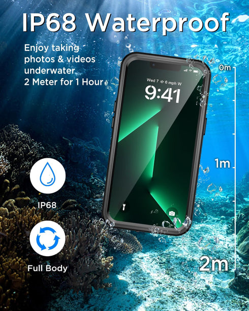 Beeasy for iPhone 13 Pro Waterproof Case (6.1") Compatible with MagSafe - 360 Degree Outdoor Protective Case Magnetic Phone Case, Armored Case Sho...