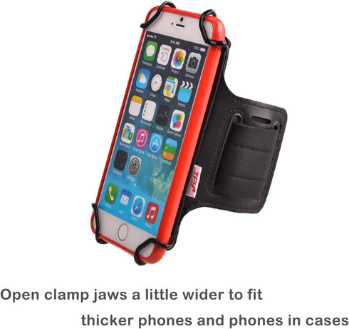 TFY Sport Armband + Key Holder for 4 to 5.5 Inch Cell Phone - iPhone 16/15 / 14/13 / 12/11 / X/XR / 8/7 / SE - Samsung Galaxy S4/ S5 / S7 / Note 2...
