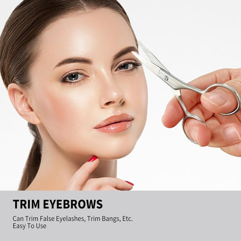 Small Scissors, Eyebrow Scissors, Nose Hair Scissors, Professional Grooming Scissors for Hair, Eyelashes, Nose, Eyebrow Trimming, Mustache. Round ...