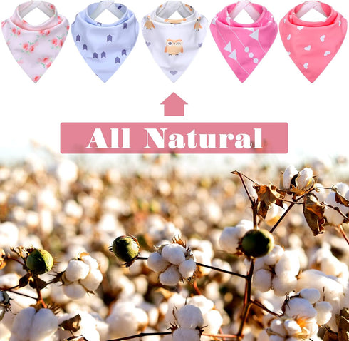 5 Pack Adult Drool Bandana Bibs Soft Large Absorbent Bibs for Special Needs Waterproof, Kids, Men Women (Cute Pattern)...