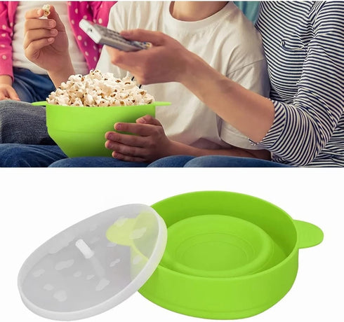 The Original Popco Silicone Microwave Popcorn Popper with Handles, Silicone Popcorn Maker, Collapsible Bowl Bpa Free and Dishwasher Safe...