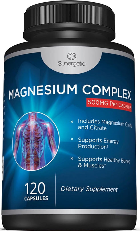Premium Magnesium Citrate Capsules – Powerful 500mg Magnesium Oxide & Citrate Supplement – Helps Support Healthy Bones, Muscles, Teeth, Energy & R...
