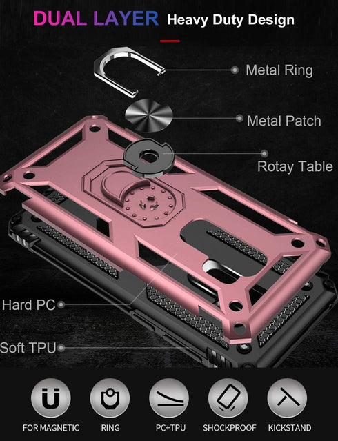 Galaxy S9 Case,Military Grade 16ft. Drop Tested Dual Layered Heavy Duty Cover with Magnetic Ring Kickstand Compatible with Car Mount Holder,Protec...
