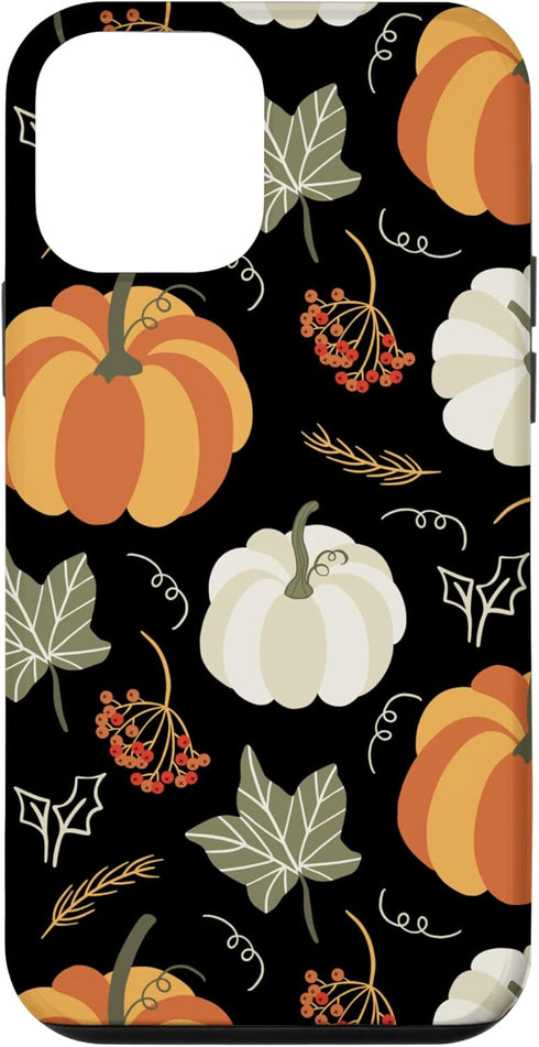 iPhone 12 mini Autumn falling leaves and pumpkin spice harvest happy fall Case...