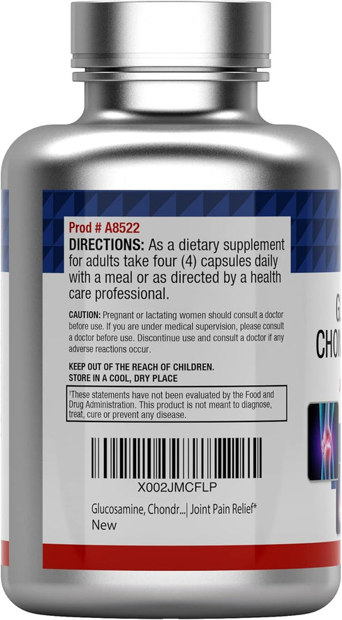 Glucosamine, Chondroitin, & MSM (4000 MG - 240 Capsules) for Men & Women | Joint Support Supplement Complex* | More Than Triple Strength! | Non-GM...