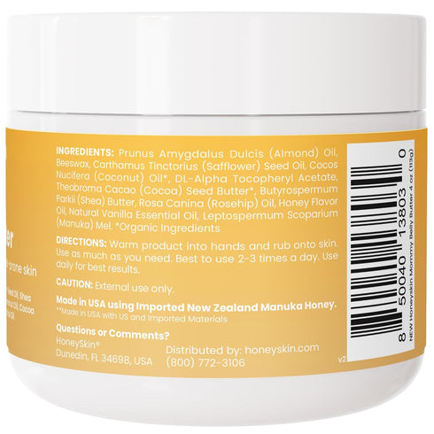 Honeyskin Belly Butter for Pregnant Women - Skin Repair & Deep Stretch Mark Removal - Massage Cream Hydro Boost Moisturizer with Shea Butter Oil -...