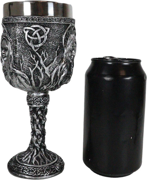 Ebros Celestial Celtic Triple Goddess Maiden Mother Crone Pagan Wiccan Wine Drink Goblet Chalice Figurine Wicca Occult Decor Home Kitchen And Dini...