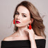 Layered Tassel Earrings for Women Bohemian Tassel Earrings Fringe Dangle Drop Earrings for Birthday Christmas Wedding Valentines Day Gift (Red)...
