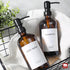 GMISUN Amber Glass Soap Dispenser, 2 Pack Bathroom Hand Soap Dispensers with Stainless Steel Pump, 17 Fl Oz Kitchen Hand and Dish Soap Dispenser S...